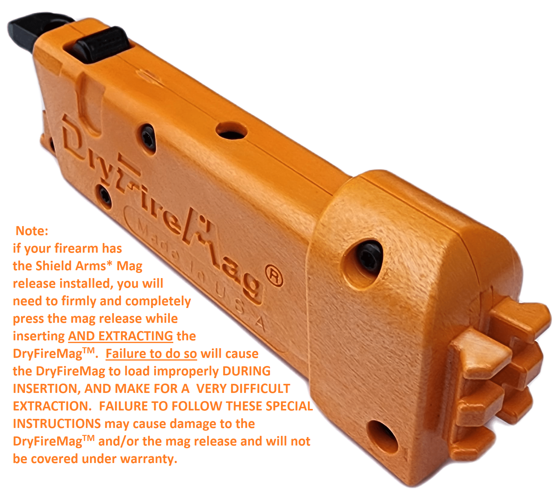 DryFireMag for use with Glock 43X/48 Shield Arms* Mag release warning.